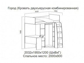 Кровать двухъярусная комбинированная в Чердыни - cherdyn.magazin-mebel74.ru | фото